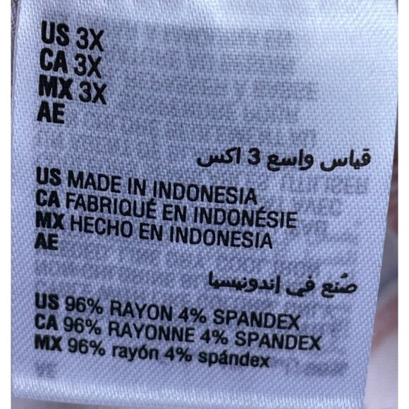 JM Collection Womens 3X Pink Floral Tunic Top With Blue & Red Flowers Rayon/Span - Picture 6 of 7